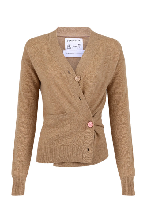 The Wrap Cardigan, Camel Cashmere Blend