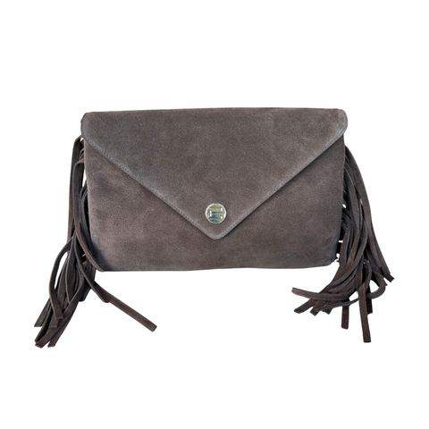 Bella Clutch- Fringe Suede