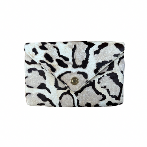 Bella Clutch- Ocelot Snow Leopard Haircalf