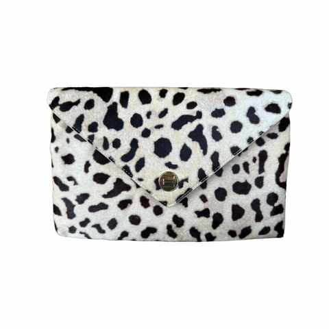 Bella Clutch- Ocelot Snow Leopard Haircalf