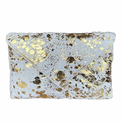 Bella Clutch - Metallic Cowhide