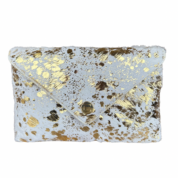 Bella Clutch - Metallic Cowhide