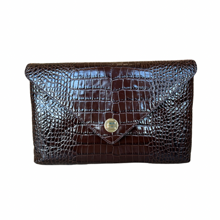 Bella Clutch- Chocolate Croc