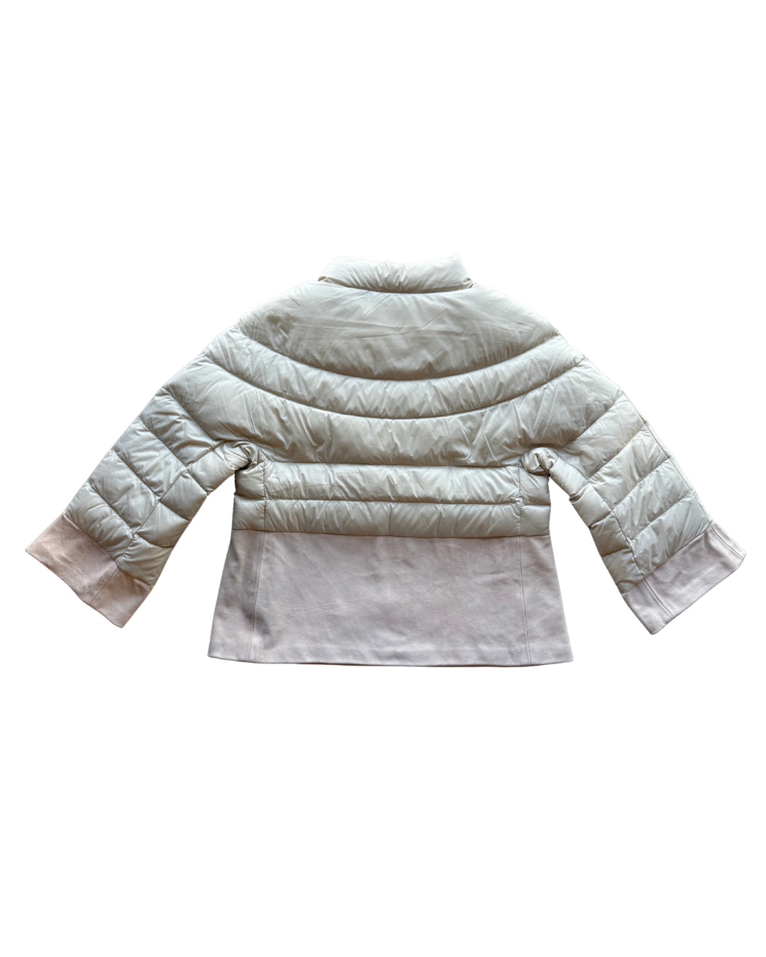 Audrey Suede Puffer- Beige/Pink Suede