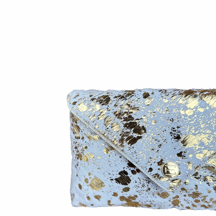 Bella Clutch - Metallic Cowhide