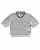 Perforated T-shirt w/ Crystal Necklace