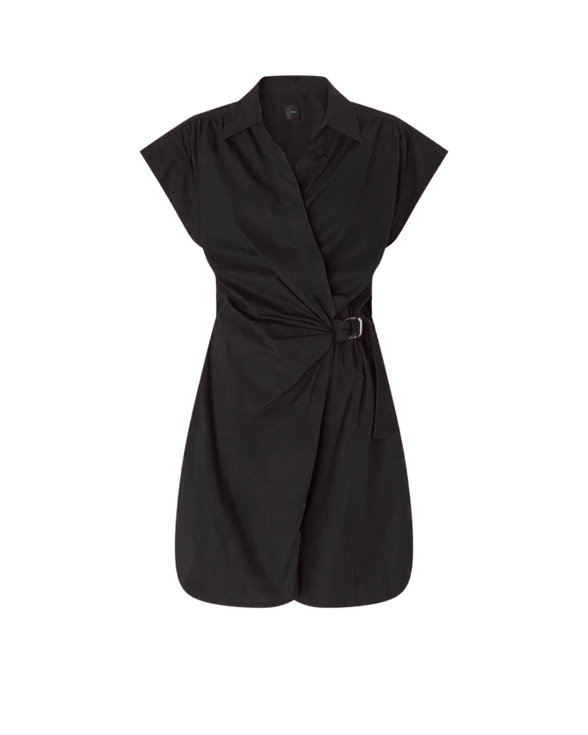 Black Crisscross Shirt Dress