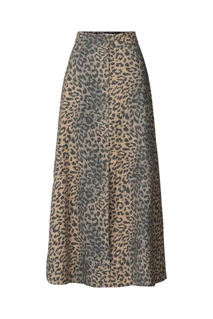 Natja Leopard Button Skirt
