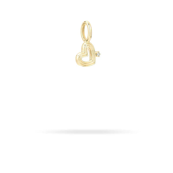 Mini Groovy Diamond Heart Charm