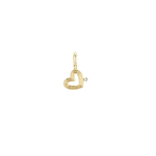Mini Groovy Diamond Heart Charm