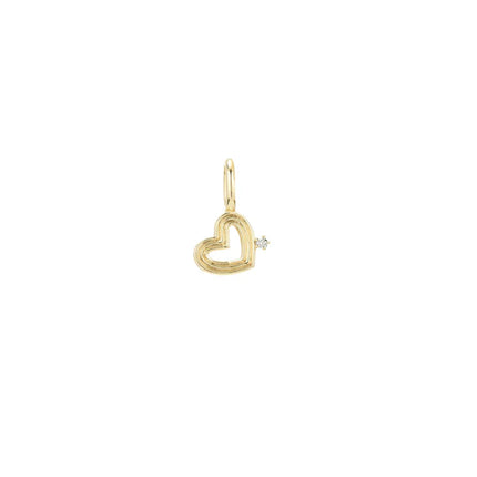 Mini Groovy Diamond Heart Charm