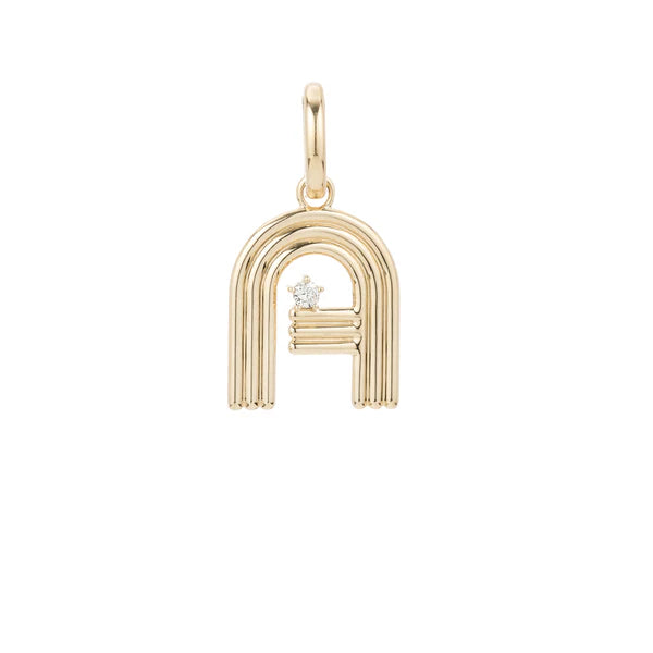 Groovy Diamond Initial Hinged Charm