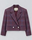 ACARIA STUDIO- Guru Crop Blazer - Burgundy Check - Edit by Elaine Turner