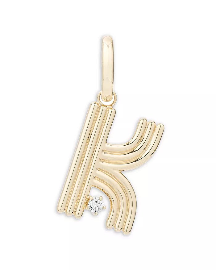 Adina Reyter- Groovy Diamond Initial Hinged Charm - Edit by Elaine Turner