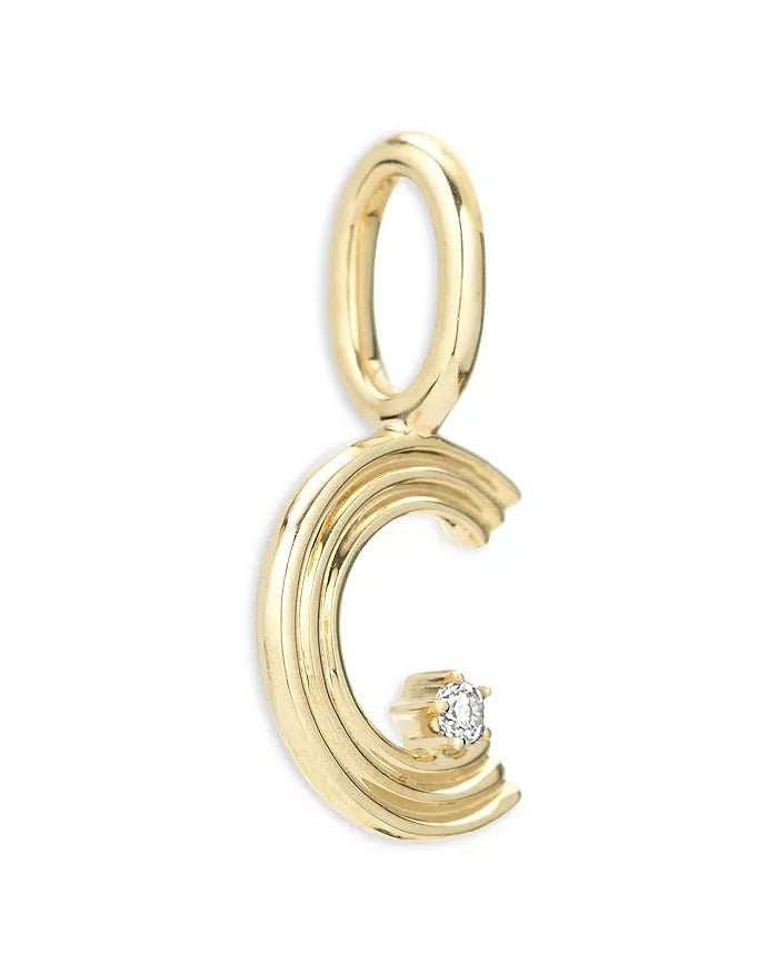 Adina Reyter- Mini Groovy Diamond Initial Charm - Edit by Elaine Turner