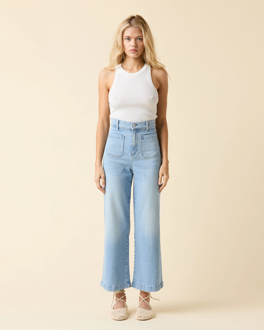 Virginia Wideleg Ankle- Pebble Beach