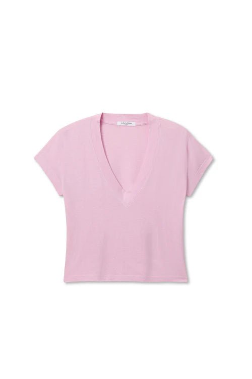 Alanis Recycled Cotton V Neck- Sugar Pink - Edit by Elaine Turner