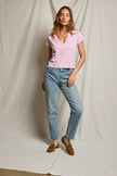 Alanis Recycled Cotton V Neck- Sugar Pink - Edit by Elaine Turner