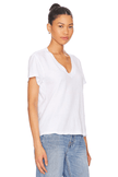 Alanis Recycled Cotton V Neck- White - Edit by Elaine Turner