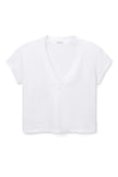 Alanis Recycled Cotton V Neck- White - Edit by Elaine Turner