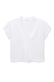 Alanis Recycled Cotton V Neck- White