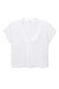 Alanis Recycled Cotton V Neck- White