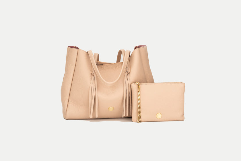 The Ali Tote- Nude Pebble Leather