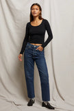 Anya Ribbed Long Sleeve- True Black - Edit by Elaine Turner