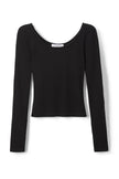 Anya Ribbed Long Sleeve- True Black - Edit by Elaine Turner
