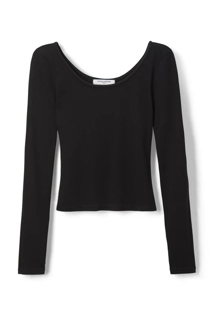 Anya Ribbed Long Sleeve- True Black - Edit by Elaine Turner