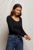 Anya Ribbed Long Sleeve- True Black - Edit by Elaine Turner