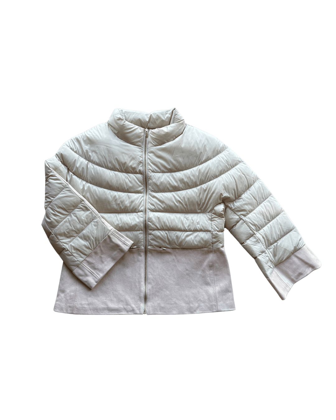 Audrey Suede Puffer- Beige/Pink Suede - Edit by Elaine Turner