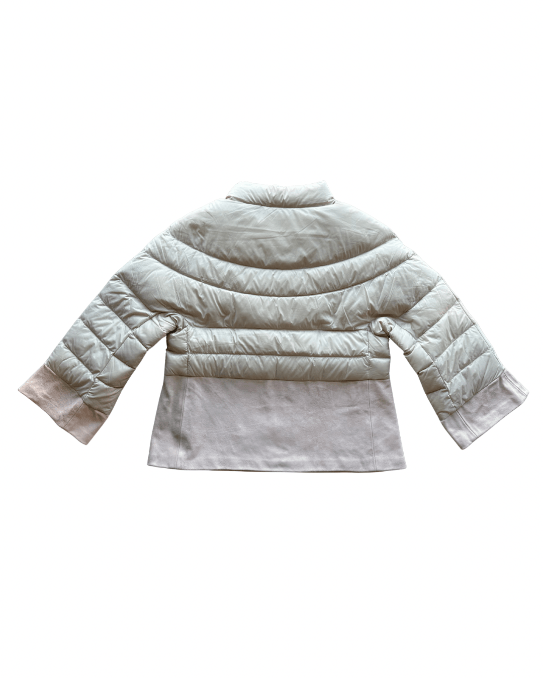 Audrey Suede Puffer- Beige/Pink Suede - Edit by Elaine Turner