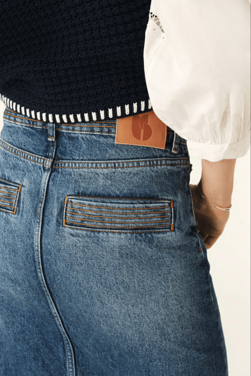 ba&sh- Math Denim Midi Skirt - Edit by Elaine Turner