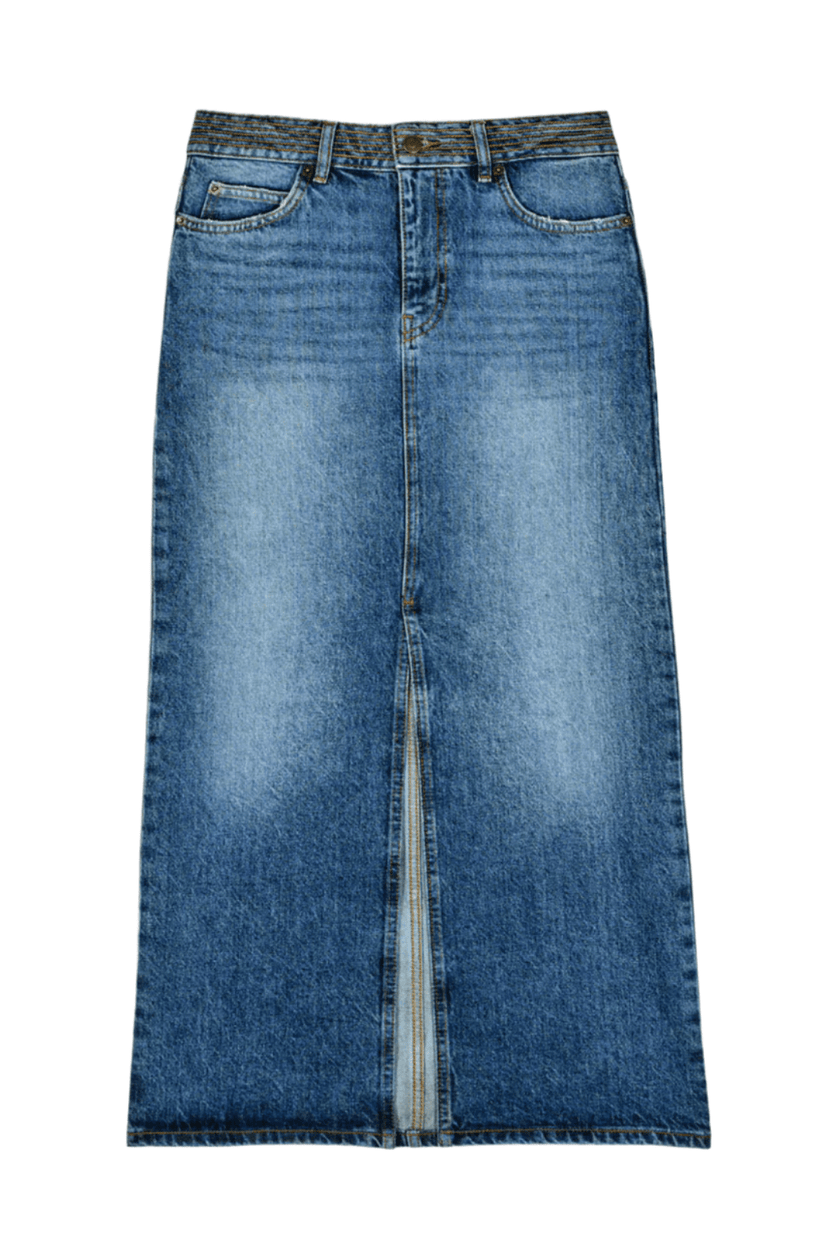 ba&sh- Math Denim Midi Skirt - Edit by Elaine Turner