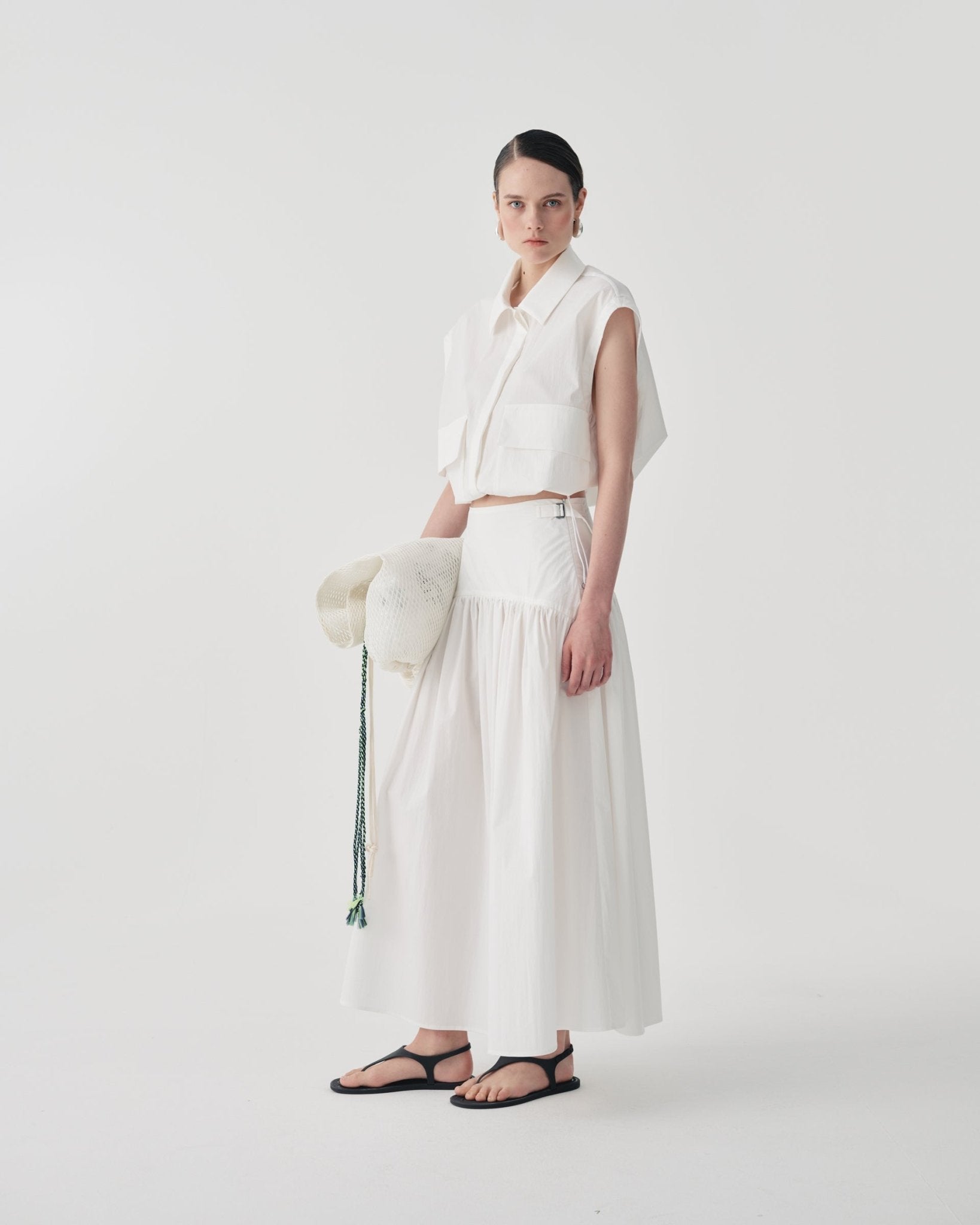 Beatrice b.- Crisp White Drop Waist Skirt - Edit by Elaine Turner