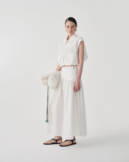 Beatrice b.- Crisp White Drop Waist Skirt - Edit by Elaine Turner