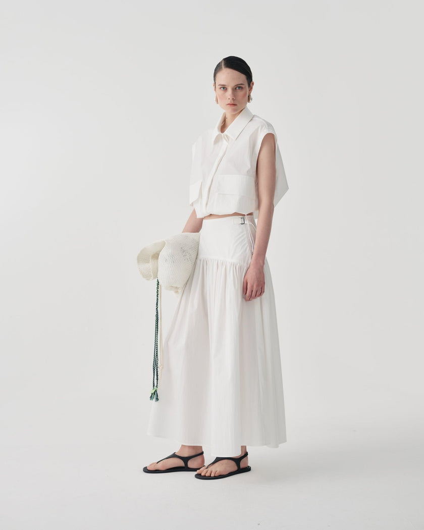 Beatrice b.- Crisp White Drop Waist Skirt - Edit by Elaine Turner