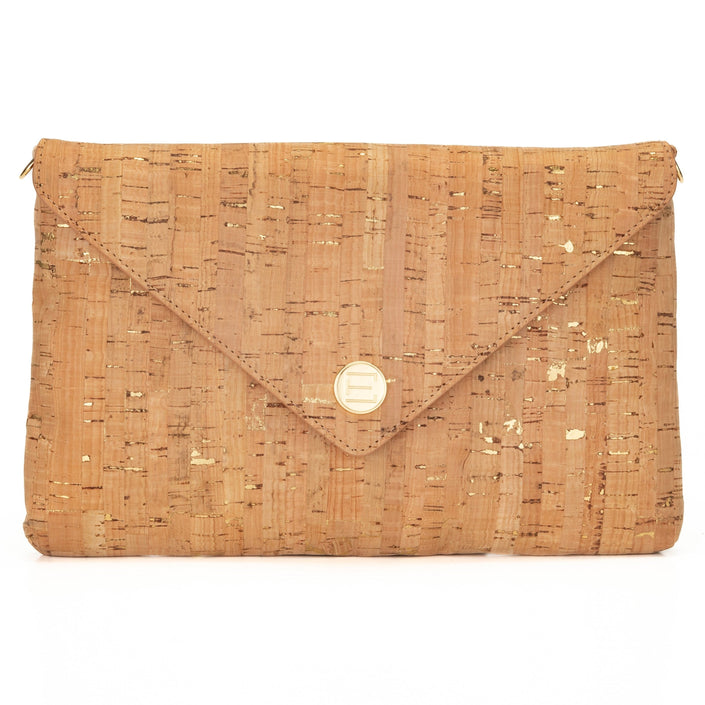 Bella Clutch- Cork with Gold Flecks