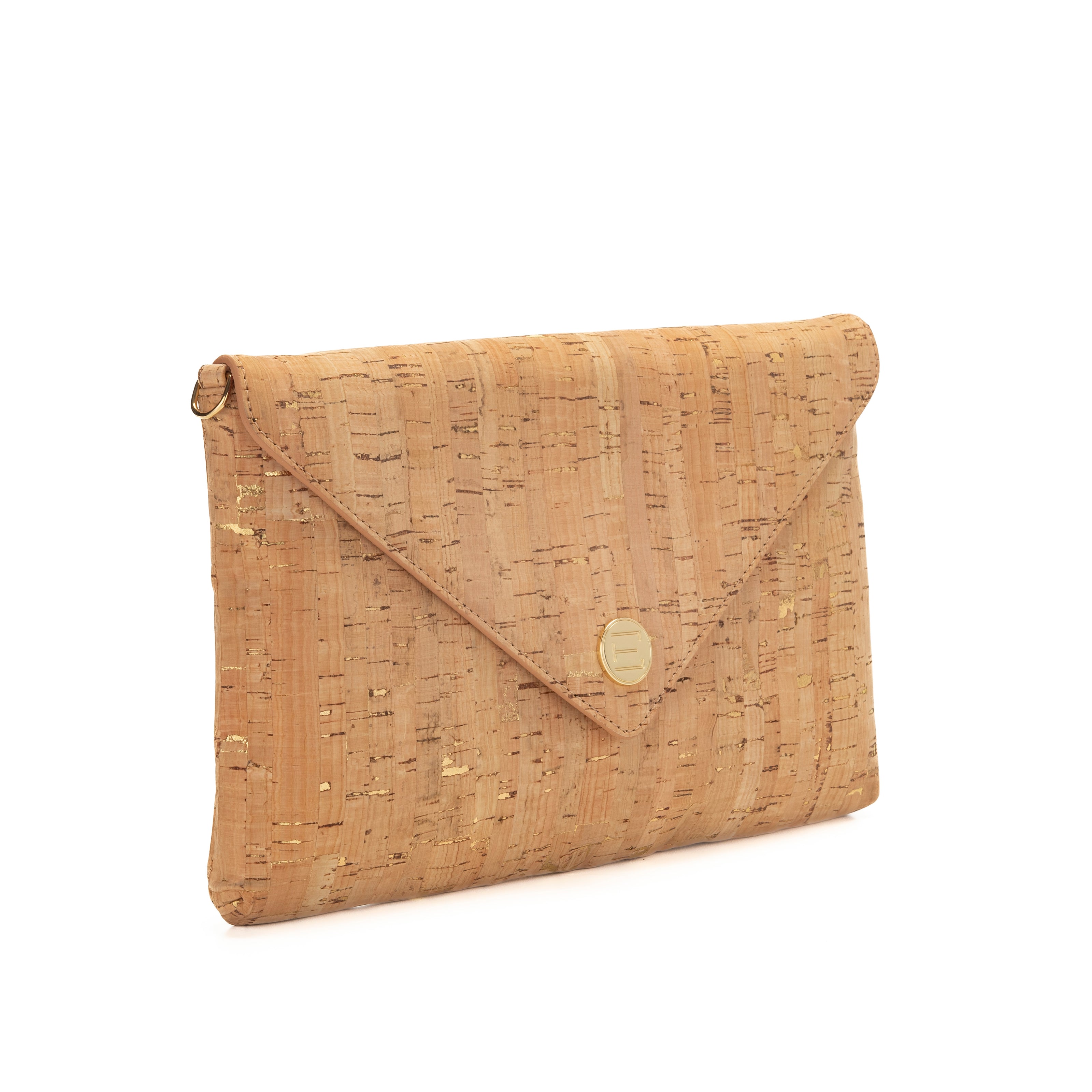 Bella Clutch- Cork with Gold Flecks