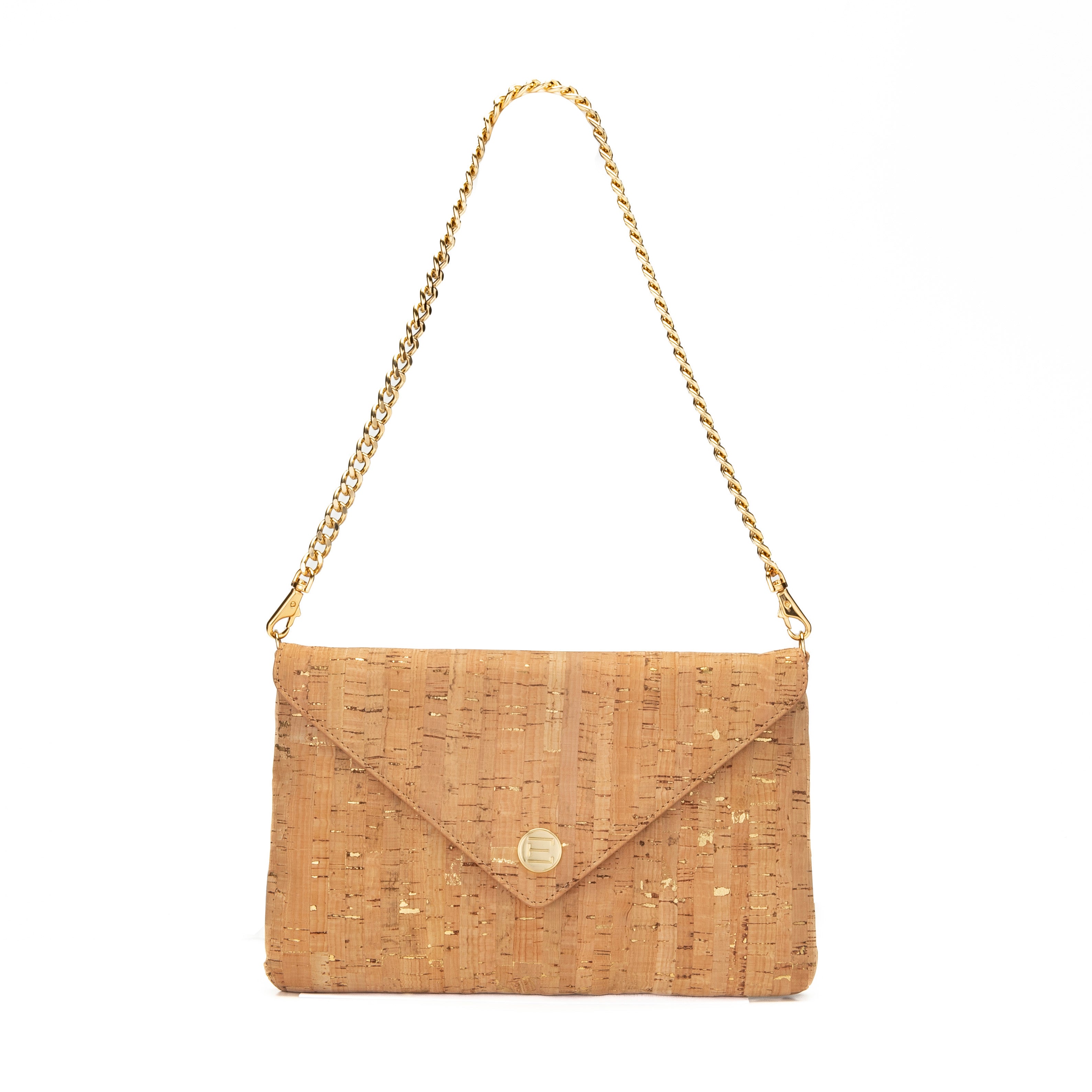 Bella Clutch- Cork with Gold Flecks