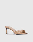 Black Suede Studio- Freddie 65 Mule- Nude Ostrich Leather - Edit by Elaine Turner