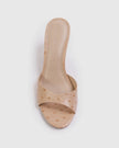 Black Suede Studio- Freddie 65 Mule- Nude Ostrich Leather - Edit by Elaine Turner