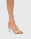 Black Suede Studio- Freddie 65 Mule- Nude Ostrich Leather - Edit by Elaine Turner