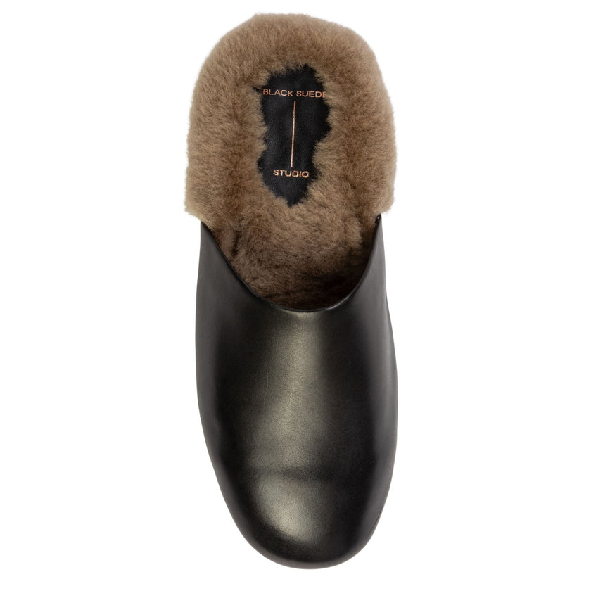 Black Suede Studio- Sona Black Fur Loafer - Edit by Elaine Turner