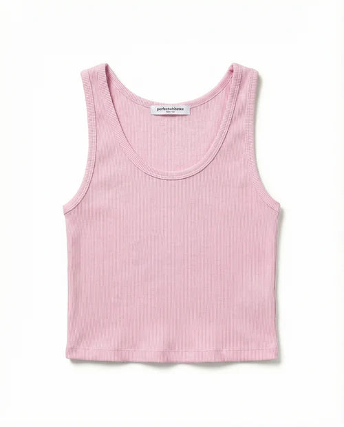 Blondie Ribbed Tank- Sugar Pink - Edit by Elaine Turner