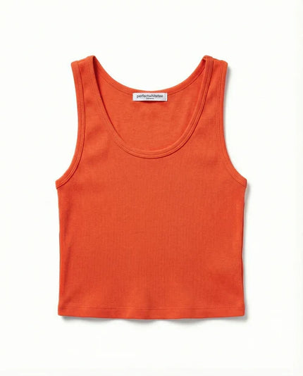 Blondie Ribbed Tank- Tomato - Edit by Elaine Turner