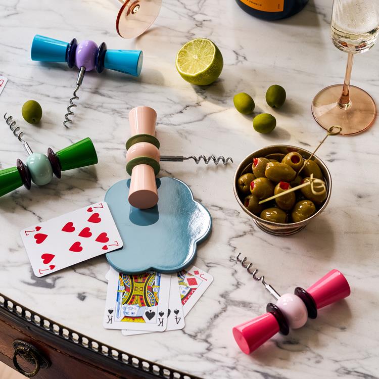 Bow Tie Corkscrew- Pink & Green - Edit by Elaine Turner