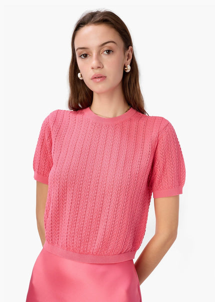CAMI NYC- Ellory Cotton Knit Top- Hibiscus - Edit by Elaine Turner