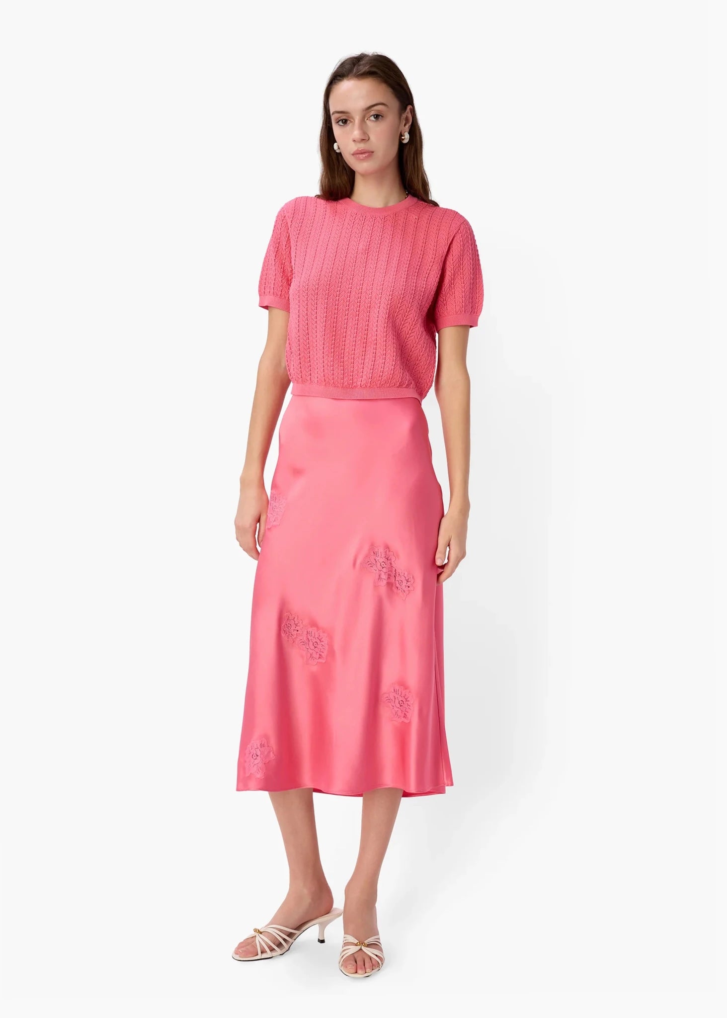 CAMI NYC- Florina Midi Skirt- Hibiscus - Edit by Elaine Turner